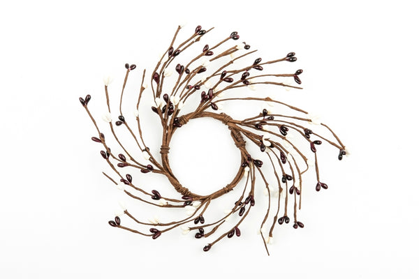 2.5" Candle Ring Burgundy, Cream