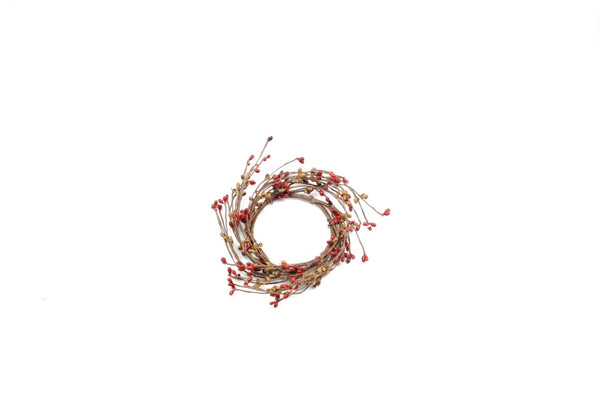 3.5" Candle Ring Red, Tan