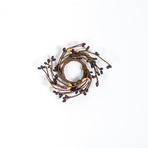 1.5" Candle Ring Burgundy, Black, Tan