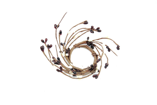1.5" Candle Ring Burgundy, Cream