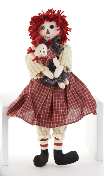 Sitting Raggedy Doll with Doll