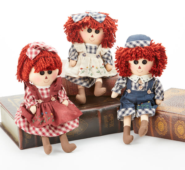 Plaid Button Eyes Doll