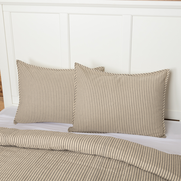 Sawyer Mill Charcoal Ticking Stripe Sham