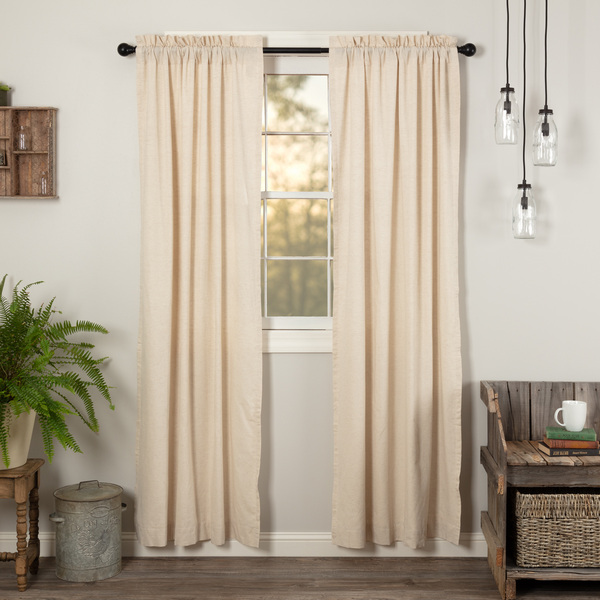 Simple Life Flax Natural Panel Curtain Set