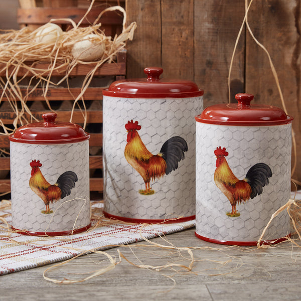 Break of Day Rooster Canister Set