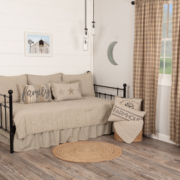 Sawyer Mill Charcoal Ticking Stripe Daybed Quilt Set