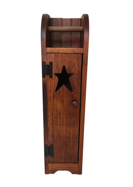 Toilet Paper Cabinet-Michael's Cherry with Star Cutout Door
