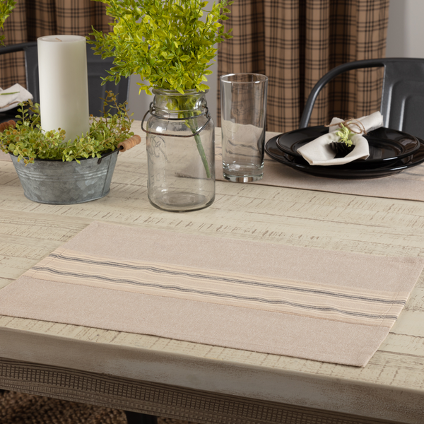 Sawyer Mill Placemats - Charcoal Stripe - Set of 6
