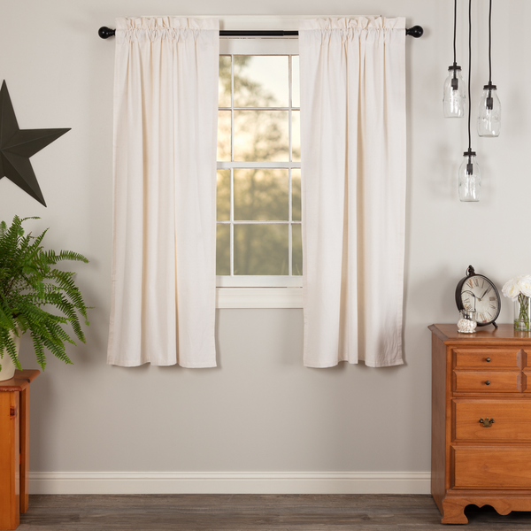 Simple Life Flax Antique White Panel Curtain Set