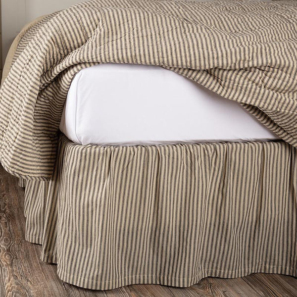 Sawyer Mill Charcoal Ticking Stripe Bed Skirt