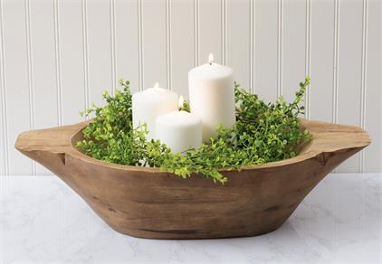 Raw Large Wood Dough Bowl