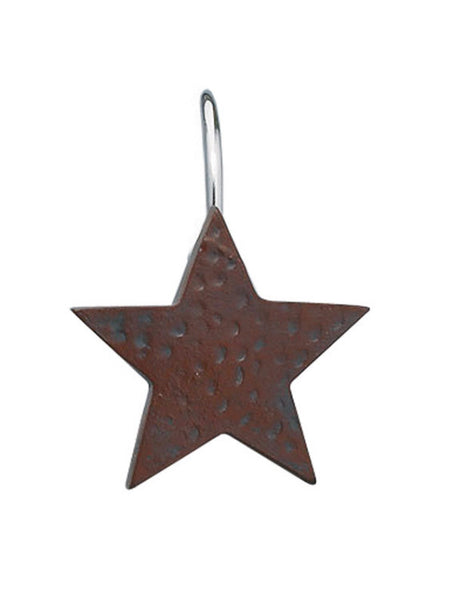 Star Shower Curtain Hooks - Red