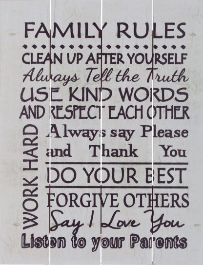 Family Rules – White Pallet Art