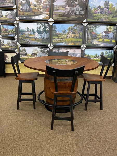 53" Round Barrel Pub Table Set