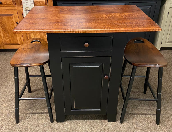 Amish Island - Mini Base with Large Top & Saddle Stools