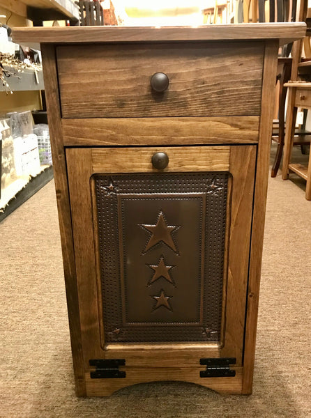 Small Trash Bin-Special Walnut with Copper Star Insert