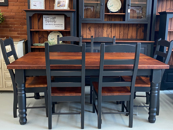 Table-42" x 72" with Thick Top & Turned Legs