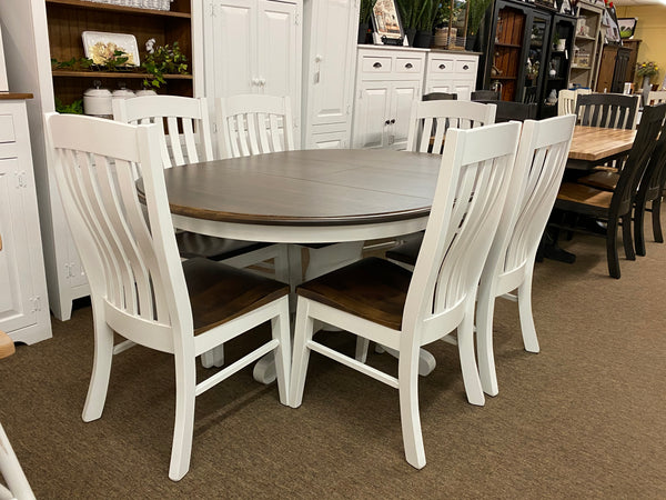 LL-Amish Made-Lancaster Legacy Napolean Pedestal Table with Butterfly Leaf & Houghton Side Chairs