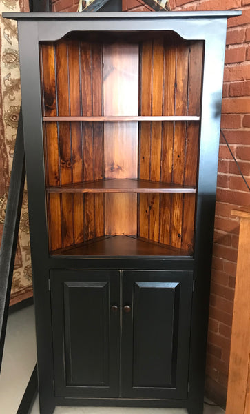 Corner Cabinet-CT25 - Black with Michael’s Cherry