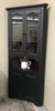 Corner Cabinet-J17 Large Corner Cupboard with Glass Doors - Black with Michael's Cherry
