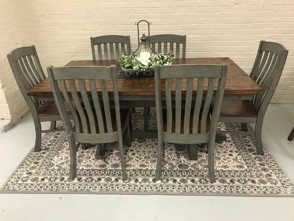 LL-Amish Made-Lancaster Legacy Clifton Solid Top Table in Antique Brown Maple & Houghton Side Chairs
