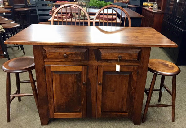 Amish Island - Standard Base with Raised Panel Doors & Large Top