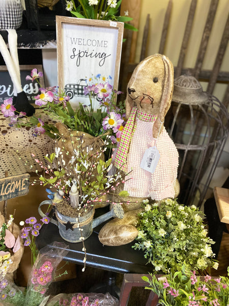 American made bunny and floral arrangement