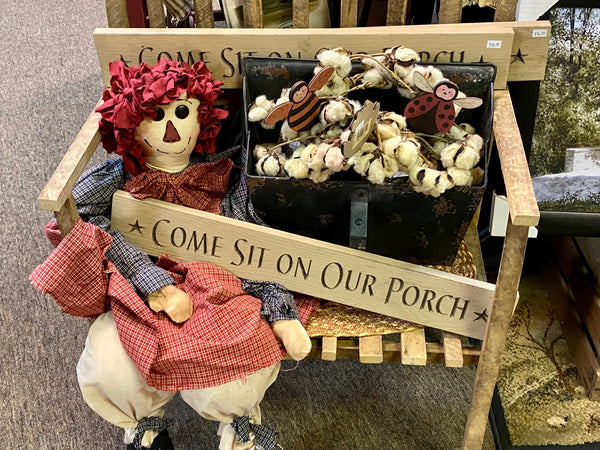 American Made Raggedy Ann-Come sit on our porch!