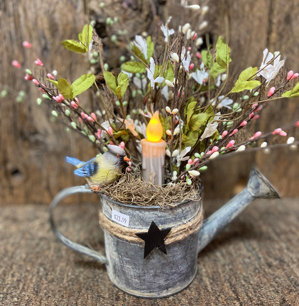 Primitive Floral Arrangement with Timer Taper