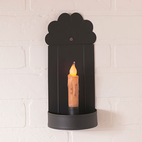 Fluted Top Sconce in Textured Black