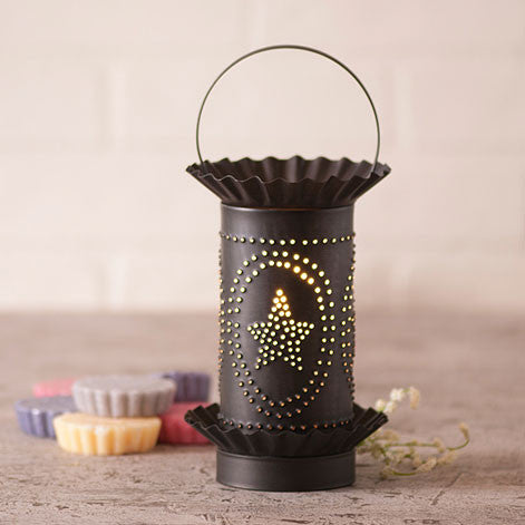 Mini Tartwarmer with Star Oval Design in Kettle Black