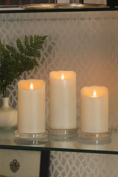 Mirage Smooth Pillar Candles - Cream 3" Diameter
