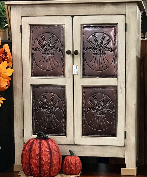 Pie Safe - 44" Small with Copper Wheat Tin Panels