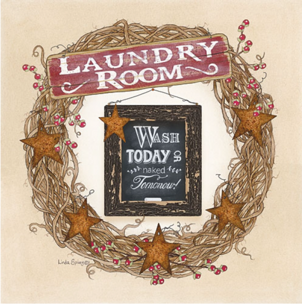 Laundry Room Wreath Framed Print