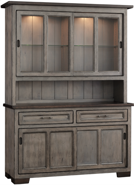 Hudson 2-Door Hutch in Brown Maple Wood (298 Series)