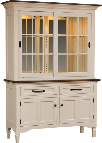 Lexington Hutch in Brown Maple & Rustic Red Oak Wood (335 Series)