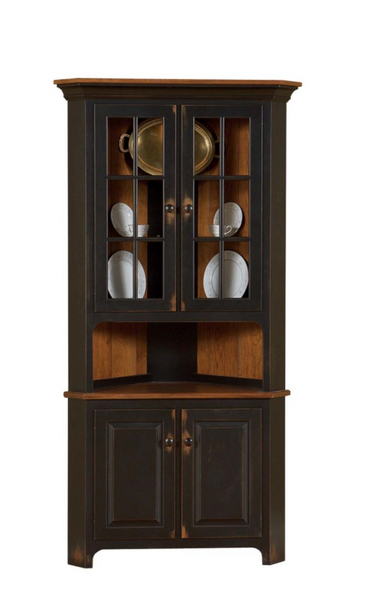 Lancaster Legacy Plymouth Corner Hutch in Brown Maple Wood (231 Series)