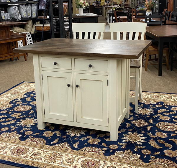 FINAL PRICE-Lancaster Legacy Island Set #2-3 PIECE SET INCLUDES SEATING-Ancient Mission Island in Brown Maple with Galena Bar Chairs