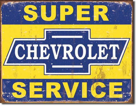 Super Chevy Service Tin Sign