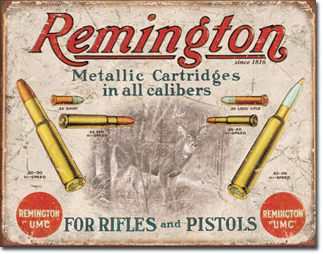REM - For Rifles & Pistols Tin Sign
