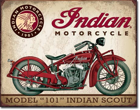 Indian Scout Tin Sign