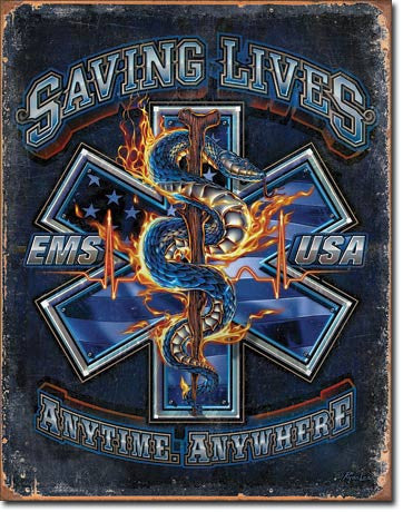 EMS - Saving Lives Tin Sign