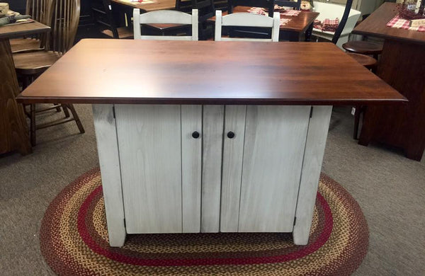 Amish Island - Standard Base with No Drawers & X-Large Top