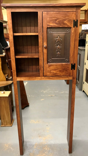 Over the Toilet Cabinet-Early Harvest with Copper Star Insert Door