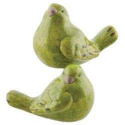Crackled Green Resin Bird