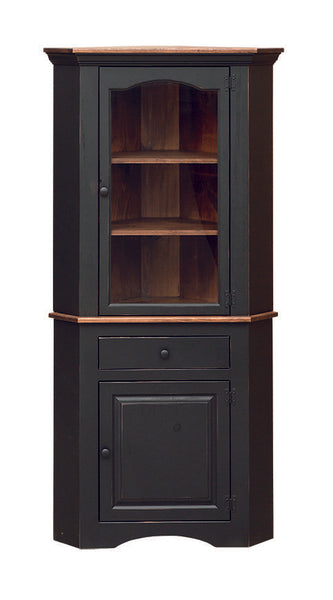Corner Cabinet-J189 Corner Cupboard with Drawer & Glass Door