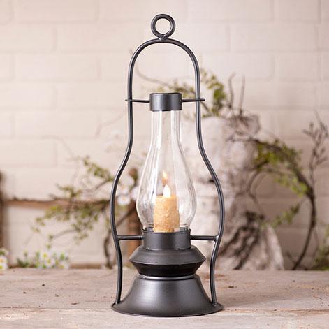 New Primitive BLACK STAR ELECTRIC HURRICANE CANDLE LAMP LANTERN