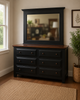Dresser-6 Drawer - Black with Michael's Cherry