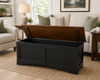 Pine Blanket Chest Coffee Table with Hidden Storage-Black with Michael's Cherry