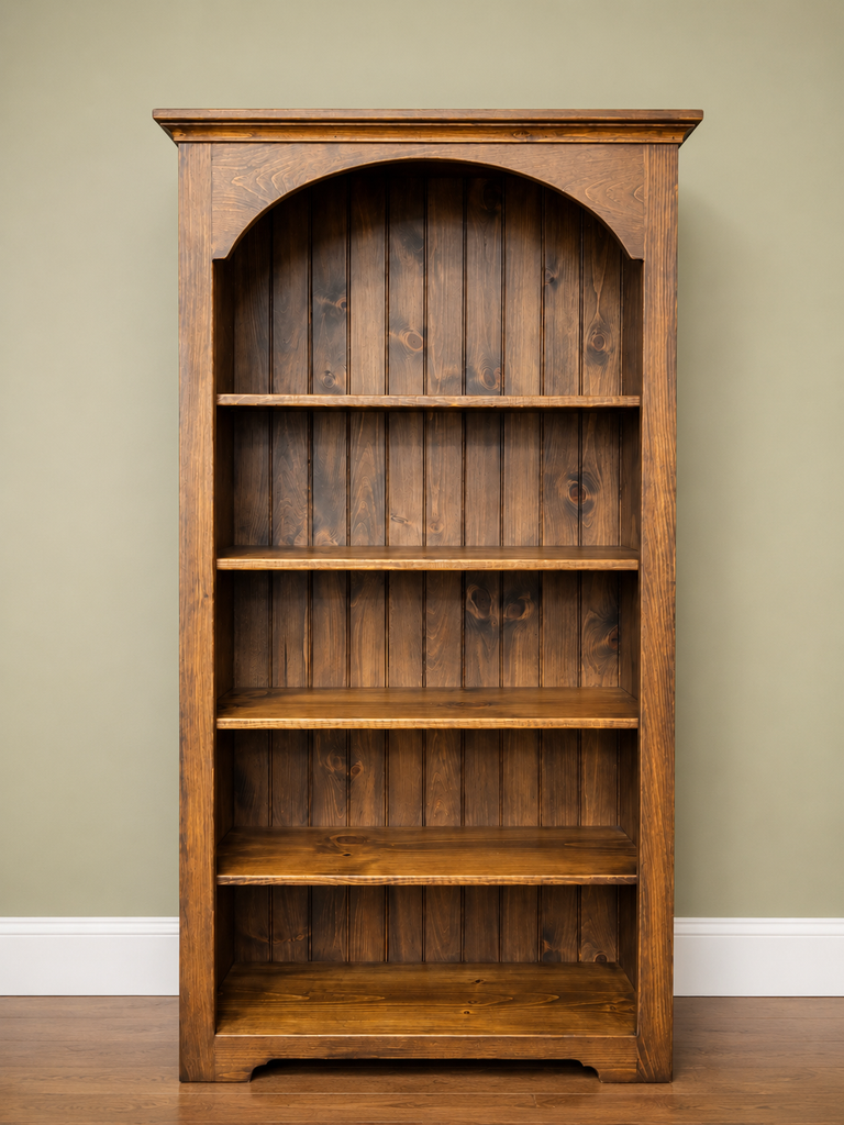 Bookcase-J118 6' Large Open Colonial-Seely-Satin finish